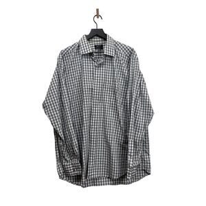 Alfani Performance Regular Fit Men's XL Plaid Button‎ Down Shirt Easy Care #77